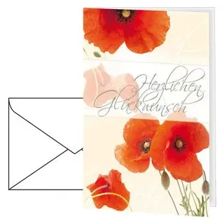 Sigel Glückwunschkarte Mohnblumen