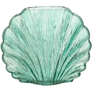 J-Line Vase Muschel – Glas – Azurblau – Small