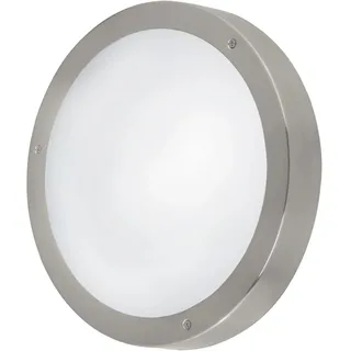 EGLO Außenleuchte Edelstahl Ø29 cm 950 lm IP44 weiß