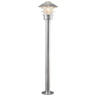KONSTSMIDE LED Pollerleuchte, LED wechselbar, warmweiß, Garten-wegbeleuchtung rostfrei Gartenleuchten mit Strom Silber H: 98cm silberfarben