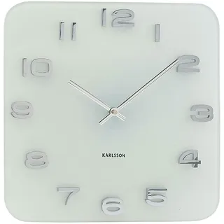 Karlsson KA4399 Wanduhr Vintage Glas weiß, 35x35 cm, Weiss/Opulenter Garten
