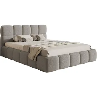 Selsey Polsterbett mit Polsterrahmen, Boucle-bezug in Grau, ¦ Maße cm B: 200 H: 96