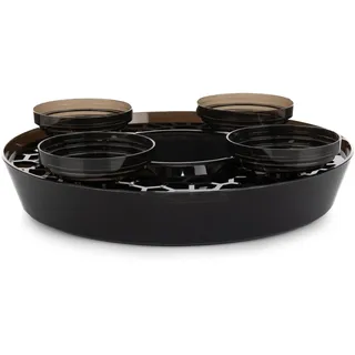 VIVANO DESIGN Adventskranz Stecksystem Anthrazit 30 cm DIY | Modernes Stecksystem · Für individuelle Gestecke · Mit Wasserkammer · Anthrazit