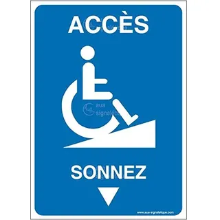 Aua Signaletique - Panneau Accès - Sonnez-Ai - 450X630 Mm, Aluminium Dibond 3 mm
