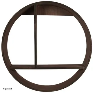 Hti-Living Wandregal Ø 37 cm Holz Dunkelbraun