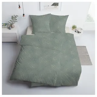 Estella Bettwäsche Estella Mako-Satin Bettwäsche 135x200 Luan mint uni Waben Rauten 7919-, Mako-Satin, 2 teilig grün