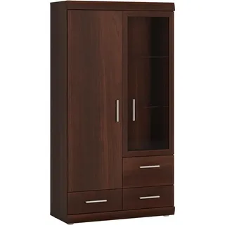 Lomadox Highboard 80 cm Nussbaum / Braun