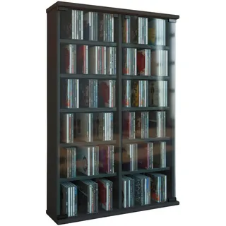 VCM CD-Regal Roma 60 x 18 x 92 cm Schwarz