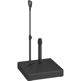 Outsunny Sonnenschirmständer bis 55 kg befüllbar Schirmständer mit Rollen, Griff Quadratisch Schirmhalter, Schirmgewicht, Ständer für Sonnenschirm Ø35/38/48 mm, für Balkon, Terasse, Garten, Schwarz   Aosom