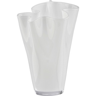Vase Anika aus Glas in Weiß