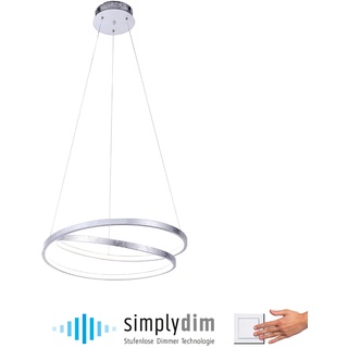 LED-Pendelleuchte, geschwungener Ring, warmweiße Lichtfarbe, Dimmfunktion