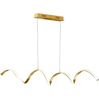 Wofi - LED moderne Spiral- Deckenleuchte Russel Design Deckenlampe (Pendelleuchte), Goldfarbig