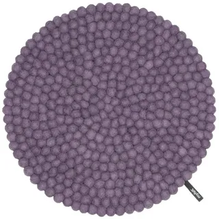 myfelt Stuhlkissen Filzkugel Sitzauflage ⌀ 36 cm, beidseitig verwendbar, 100 % Schurwolle lila