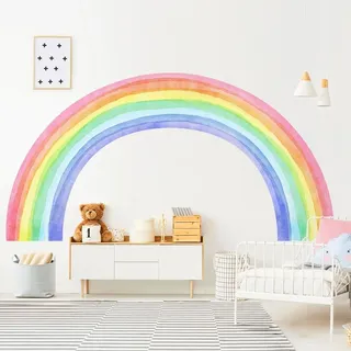 Wandtattoo Regenbogen 210x108 cm, 4 Stück, Wasserfarbe, für Kinderzimmer