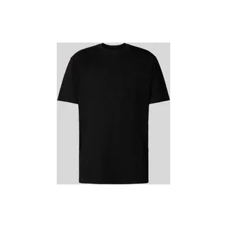 T-Shirt mit geripptem Rundhalsausschnitt, Black, $listsize[$i].replace('"','"')