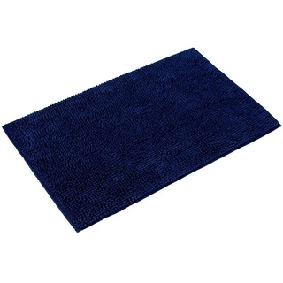 PANA Chenille Badematte in versch. Farben und Größen • Badteppich aus weichen Fasern - rutschfest & waschbar • Badezimmerteppich 70 x 120 cm • Farbe: Blau