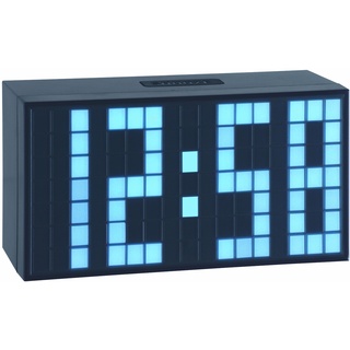 TFA Dostmann Time Block digitaler Wecker, 98.1082.02, mit LED-Leuchtziffern, drei Helligkeitstufen, 6 x 16 x 8,4 cm, schwarz, Kunststoff