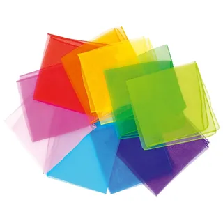 Betzold Lernspielzeug Chiffon-Tücher in 10 Farben, 10 Stück bunt 40 cm x 40 cm