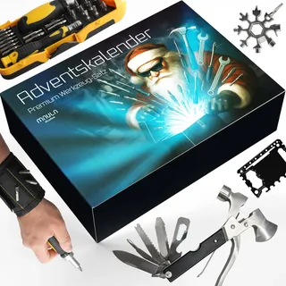 Werkzeug Adventskalender 2026 – Für Männer mit 24 Tools & Zubehör – Werkzeug für Heimwerker, Bastler & Handwerker – mit Hammer, Magnetband & Tool-Set