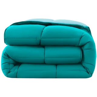 Wometo Steppbett 135x200 Oeko-TEX Wende-Design türkis & hellblau