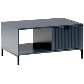Compleo Couchtisch mit Schublade VIVAS, dekorative Lamellen, Modern Wohnzimmertisch blau