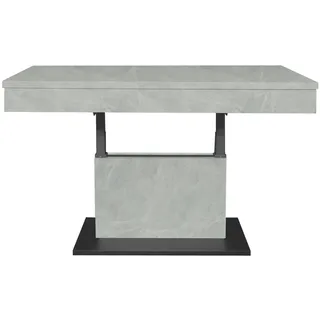 Mäusbacher Couchtisch höhenverstellbar, keramik optik weiß / schwarz - 110x58/77x60 (BxHxT) schwarz