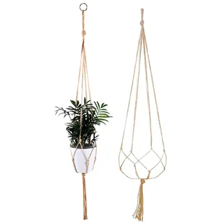 AEUXZA 1 Stück Makramee Blumenampel 105cm, Boho Pflanzenhänger aus Baumwollseil, Handgewebte Hängeschale für Blumentöpfe, Dekoration für Balkon & Wohnzimmer (Verdickte Ausführung)