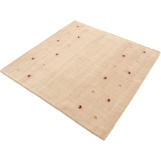 Wollteppich CARPETFINE "Gabbeh-Uni" Teppiche Gr. B/L: 250 cm x 250 cm, 15 mm, 1 St., beige Orientalische Muster
