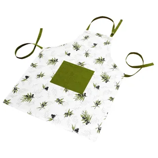 Lashuma Grillschürze Herren u. Frauen 80x65 cm, Schürze Olive grün weiß, Kochschürze Baumwolle - Kochschürze