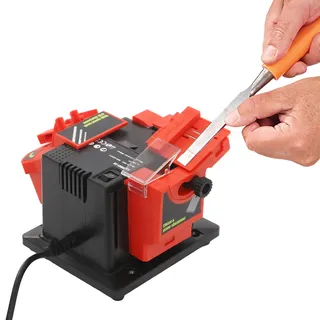 Messerschleifer, 96W Messerschärfer Elektrisch Miniatur Bohrerschleifgerät 15-50° Einstellbarer Winkel, Multifunktionale Schärfstation für Messer, Schere und Bohrer, 1350 r/min