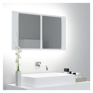 vidaXL Badezimmerspiegelschrank LED-Bad-Spiegelschrank Weiß 80x12x45 cm Acryl (1-St) weiß