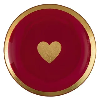 Giftcompany Gift Company Glasteller Love Plates Herz M, rund, Dekoteller, Schale, Glas, Pink, 13 cm, 1061304013
