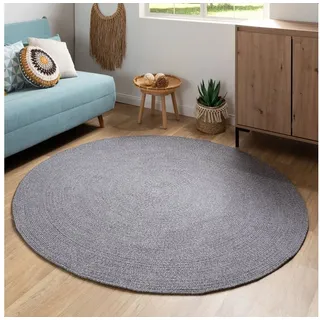 Steffensmeier Bali Handwebteppich Ø 80 cm Grau
