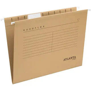 Jalema 2652742700 Hängemappen Euroflex, Hängeregister DIN A4, seitlich offen, Sichtreiter, FSC®-zertifiziert, 25er Packung, natron braun