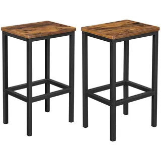 VASAGLE Barhocker 40 x 30 x 65 cm Braun/Schwarz