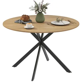 Homcom Runder Esstisch Ø 120 cm Eiche braun