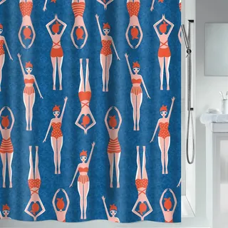 Spirella Duschvorhang Baigneuses 180 x 200 cm blau/rot