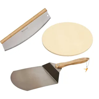 MONOLITH Pizza Set Junior/Icon - Pizzastein 26 x 1,5 cm - Pizzaheber - Pizza Cutter
