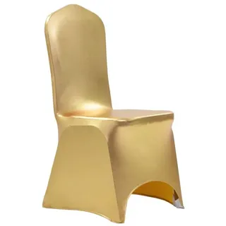 furnicato Stuhlhusse 6 Stk. Stretch-Stuhlhussen Golden goldfarben