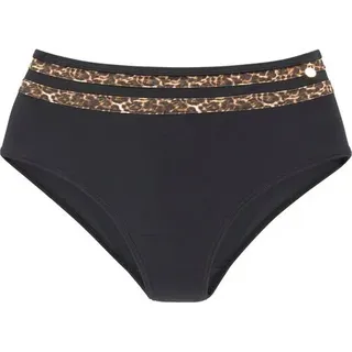 LASCANA Highwaist-Bikini-Hose Damen schwarz-leo Gr.34