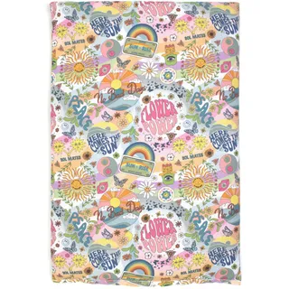 GIRAFFENLAND Rapssamenkissen 30 x 20 cm, Bio Stoff "Flower-Power" - Als Wärmekissen & Kältekissen - Körnerkissen für Mikrowelle und Backofen - 30x20cm, 800g
