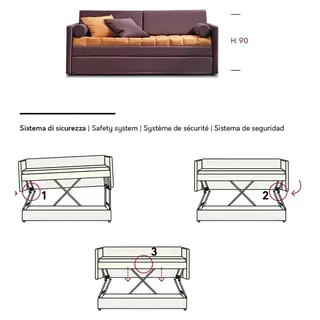 xl moebel gmbh Sofa Hochbett Couch Doppelstockbett Betten Sofas Multifunktion Couch Dreisitzer - bordeaux