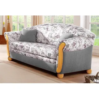 Home affaire 2-Sitzer Milano, Schlafsofa im Landhaus-Stil, bequem, Liegefläche 188/124cm, mit Bettfunktion grau