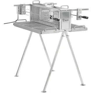 BBQ-Toro Edelstahl Doppel Spießgrill mit Motor | Vertikalgrill mit zwei Grillspießen, Hähnchengrill | Spießbratengrill, Elektrischer Drehspieß Grill | Rotisserie Grill, Drehspießröster