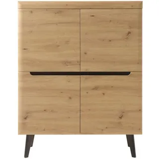 furn.design Highboard 107 x 134 cm Artisan Eiche / Schwarz
