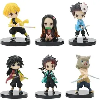 6 Japanische Anime-pvc-figuren Mit Ständer – Charakterkollektion, Geschenkidee Für Kinder Und Fans