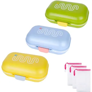 3 Stück Seifendose Reise Seifenbox Seifenschale mit Ablauf Abtropfgitter Deckel Seifenbeutel Kunststoff Reisen Travel Soap Box Soapi Seifenhalter Soapbox Seifenkiste Klein Für Störtebekker Seife