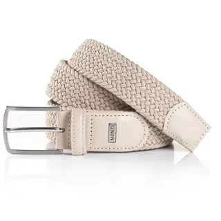 MONTI Flechtgürtel HAMBURG 3,5 cm breit, Elastischer Flechtgürtel, Casual-Business-Sportiv beige 115