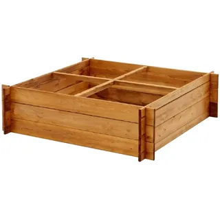 NATIV Pflanzkasten aus Holz 100 x 100 x 30 cm Braun