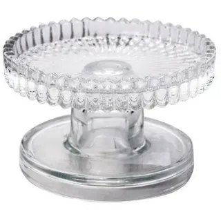 Sandra Rich Kerzenständer Kerzenhalter Ø 10cm "RIM", Kerzenteller mit Fuß, Glas-Kerzenständer weiß